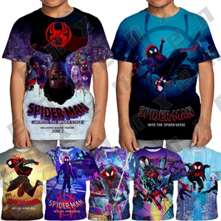 เสื้อยืด พิมพ์ลาย Spider Man Into the Spider Verse สําหรับเด็กผู้ชาย