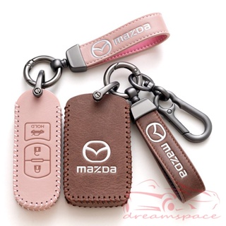 เคสกุญแจรถยนต์ หนังวัวแท้ พร้อมเชือกคล้อง สําหรับ Mazda