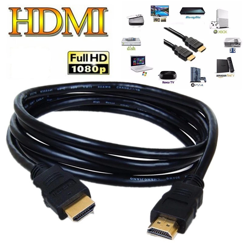 Fast Ship HDMI To HDMI สาย 0.5M/1M/1.5M/3M/5M 1080P HD 4K อะแดปเตอร์ HDMI ความเร็วสูงสําหรับ Lcd/Dvd/HDtv/Ps3/Mytv/3D Uk