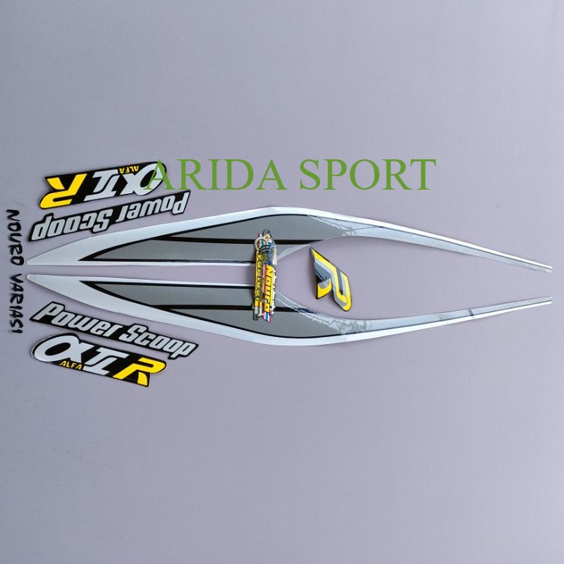 Striping alfa Yamaha v100/Alfa Alfa 100 power สกู๊ปสีเงิน striker Lis body k รถมอเตอร์ไซด์คุณภาพดีที