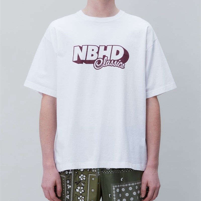 NEIGHBORHOOD NBHD COTTON PRINT LOGO UNISEX CASUAL LOOSE FASHION VERSATILE SHORT-SLEEVED T-SHIRT0813