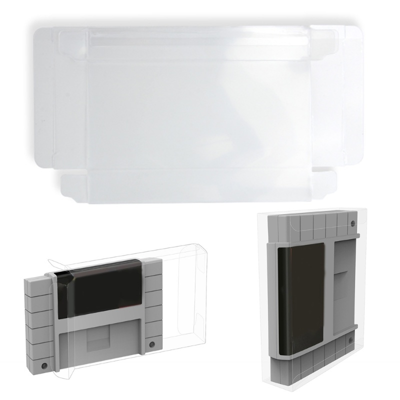 Niki 10xTransparent PET พลาสติกเกมตลับหมึกตัวป้องกันสําหรับการ์ดเกม SNES