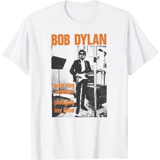 เสื้อยืดแขนสั้น ผ้าฝ้าย 100% พิมพ์ลาย Bob Dylan Rainy Day พรีเมี่ยม แบบหนา สําหรับผู้ชาย และผู้หญิง