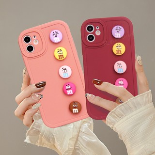 เคสซิลิโคนนิ่ม ลายการ์ตูนถั่ว M 3D สําหรับ iPhone 11 12 13 14 Pro MAX Plus Mini X XR XS MAX 6 S 7 8 Plus SE 2020 11Pro 12pro 13Pro