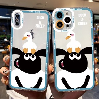 เคสโทรศัพท์มือถือ แบบใส ลายการ์ตูนแกะน้อย สําหรับ Iphone Apple 14 13 11 12mini 14 11promax