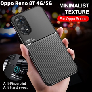 เคสโทรศัพท์มือถือหนัง TPU นิ่ม ผิวด้าน แม่เหล็ก กันกระแทก สําหรับ Oppo Reno8 T 8T 8Z 8 9 Pro Plus 8Pro 9Pro + Reno9 Reno8T 4G 5G