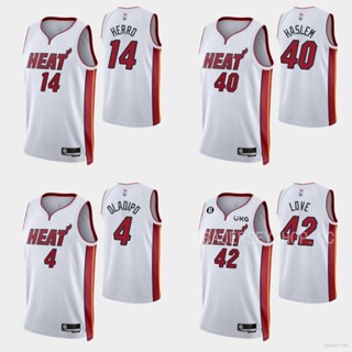 เสื้อกีฬาบาสเก็ตบอล Jay 22-23 NBA Jersey Heat Herro Oladipo Love Haslem สีขาว สําหรับผู้ชาย และผู้หญิง