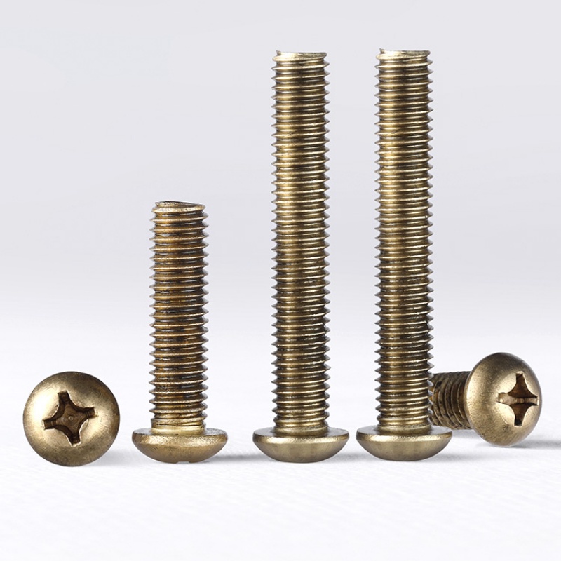 【YHL-3】น็อต สกรู หัวกลมหัวแพน แฉก / P+ ทองเหลือง/เกลียวมิล หยาบ / Pan Head Phillip Machine Screw M2 M3 M4 M5