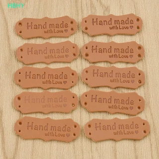 HB 50 ชิ้นแท็กหนังทําด้วยมือป้ายรักเย็บหัตถกรรม DIY แท็กถัก HY