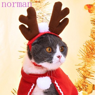 NORMAN Winter Pet Cosplay Costume Home Decor Christmas Clothes Pet Clothes Pet  Clothing Deer Head Santa Claus Funny Dog Cat Xmas Pet Costume