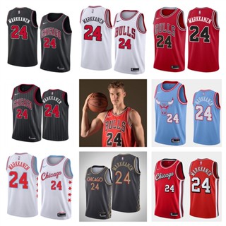 Chicago Bulls #24 Lauri Markkanen เสื้อบาสเก็ตบอลชายสั้น -เสื้อยืดกีฬา