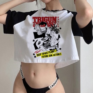 Trigun 90s fairycore เสื้อครอปท็อป 90s น่ารัก แฟชั่นเกาหลี สําหรับผู้หญิง