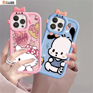 เคสโทรศัพท์มือถือ ลายการ์ตูนคิตตี้ แมว สุนัข ประดับโบว์ สําหรับ Realme C55 C35 C33 C30 C31 C21Y C25Y Realme 10 9i 8i C12 C11 C20 C17 C15 C25 C3 5i 6i 7i 5 C2 Narzo 50A Prime