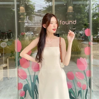 🥖‘Marindy Dress’ - เดรสสายเดี่ยว กระโปรงบาน เดรสสายเดี่ยวกระโปรงยาว ชุดออกงาน ชุดไปค่าเฟ่ ชุดไปทะเล RTW.K