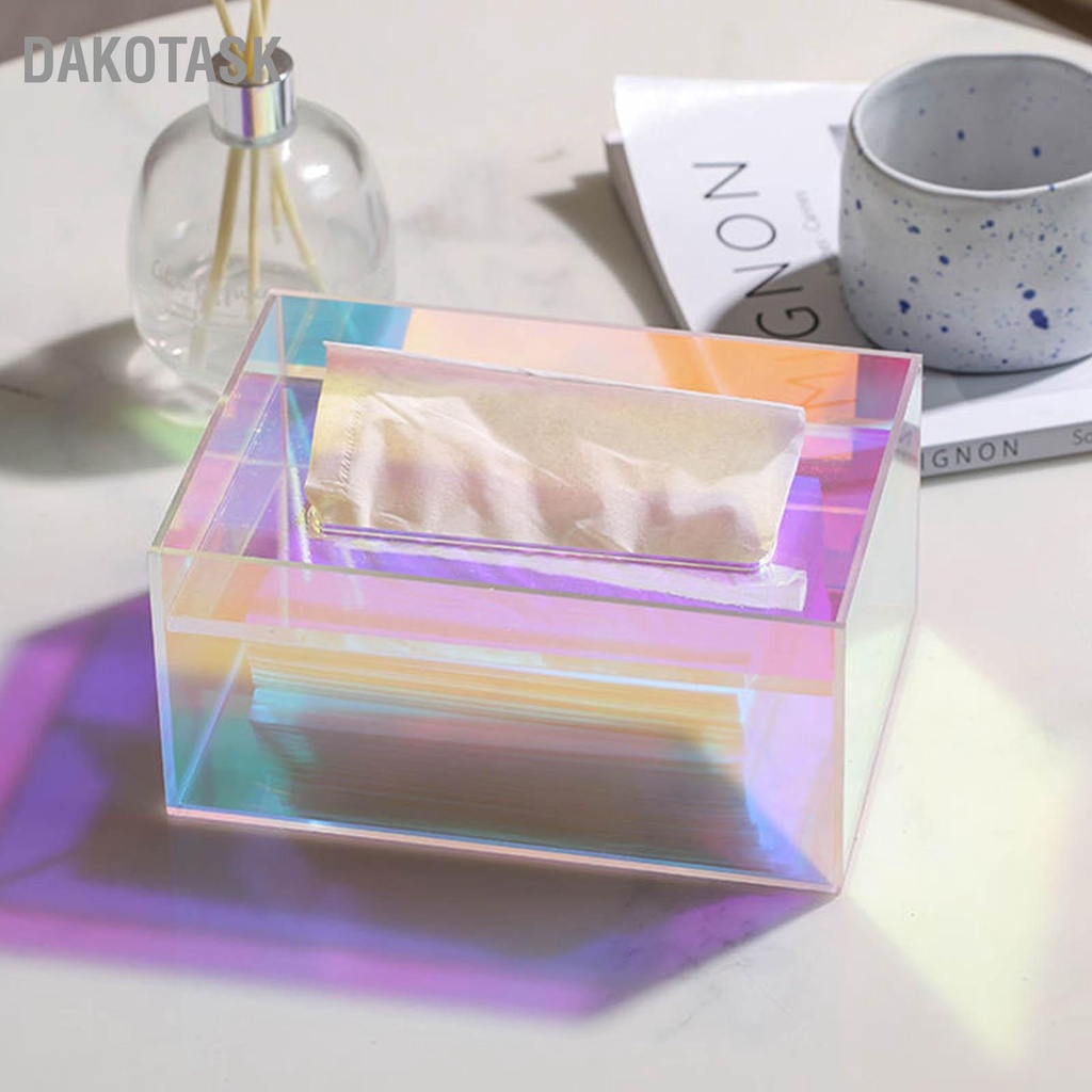 Dakotask. กกล่องใสกระดาษทิชชู่ ล่องทิชชู่อะคริลิก ที่วางทิชชู่ กล่องเก็บผ้าเช็ดปาก สำหรับตกแต่งบ้าน
