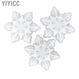 Yiyicc Christmas Silicone Molds  Easy Release 3Pcs Snowflake Silicone Mould Flexible Interesting Reusable  for Making Handicrafts