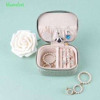 Bluevelvet กล่องโชว์เครื่องประดับ ต่างหู แหวน สร้อยข้อมือ หนัง PU ทรงสี่เหลี่ยมผืนผ้า อเนกประสงค์