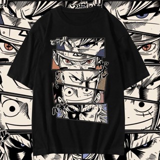 【ใหม่】Dragon Ball Hokage Pirates One Punch Anime Cartoon Short Sleeve T-Shirt Mens Loose Large Size Two-Dimensional Hon