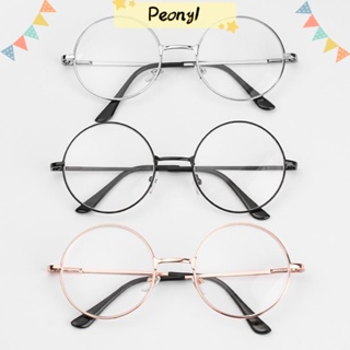 ※PEONY※ Women Men Myopia Glasses Round Reading Glasses Eyeglasses Flexible Portable Ultra Light Resin New Fashion Metal -1.00~-4.0 Diopter Vision Care/Multicolor