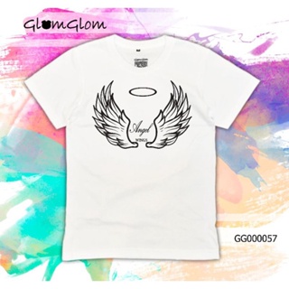 เสื้อยืดผ้าคอตตอน เสื้อยืดผ้าหนา แขนสั้น เสื้อยืดลาย"Angel..WINGS" เส