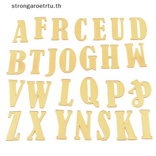 Strongaroetrtu ชุดป้ายตัวอักษรภาษาอังกฤษ อะคริลิค สําหรับตกแต่งเค้ก งานแต่งงาน ปาร์ตี้ 26 ชิ้น