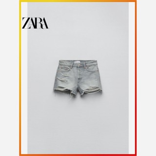 Zara ใหม่ TRF กางเกงยีนขาสั้น เอวสูง สําหรับผู้หญิง 8197314 811