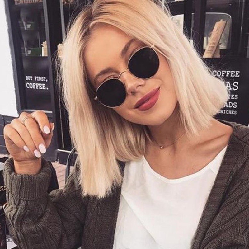 Round METAL RETRO CURVE FASHION 400 UVA UVB PROTECTION แว่นกันแดด UNISEX SPEK MATA VIRAL SPEK BULAT