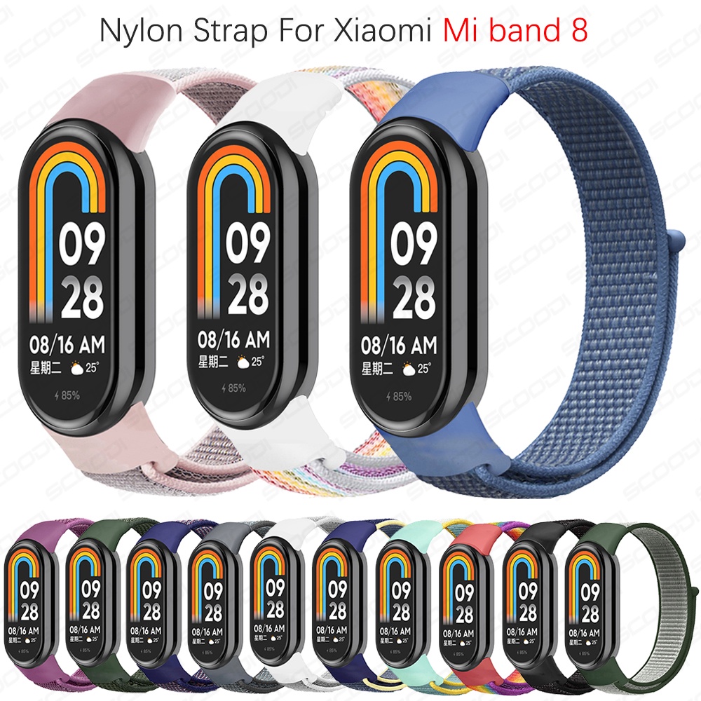 สายรัดไนลอนสําหรับ Xiaomi Mi Band 9 8 สายรัดข้อมือสําหรับ miband 9 8 สร้อยข้อมือ