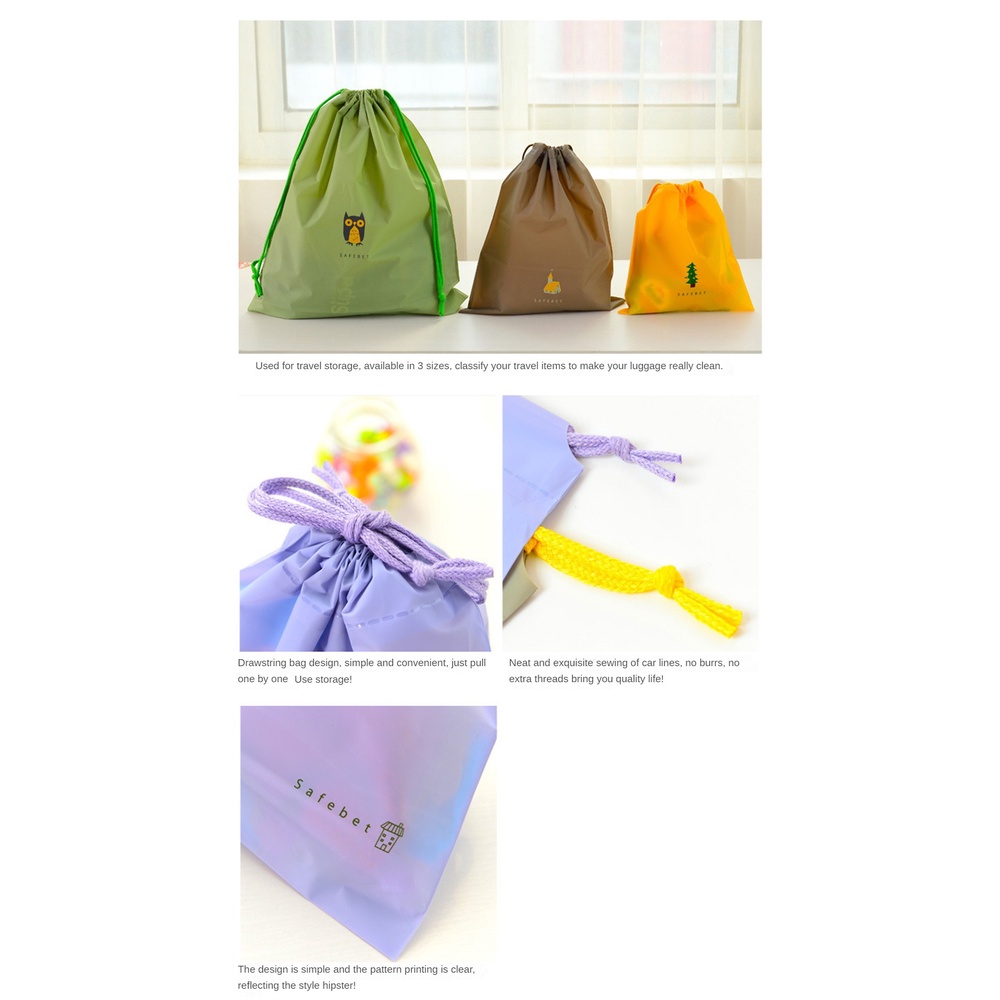 กระเป๋าหูรูด กันน้ํา แบบพกพา ลายการ์ตูน ขนาด S M L สําหรับใส่เสื้อผ้า รองเท้า เดินทาง ใช้ในครัวเรือน - รูปที่ 5