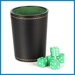 Yunt1th แก้วน้ําหนัง PU เสียงเงียบ พร้อม 5 วินาที สําหรับเล่นเกม Liars Farkle Yahtzee