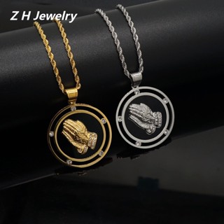 [Z H Jewelry] สร้อยคอสเตนเลส ชุบทอง 18K จี้เพทาย มะกรูด เครื่องประดับแฟชั่น สไตล์ฮิปฮอป เรโทร สําหรับผู้ชาย ขายส่ง