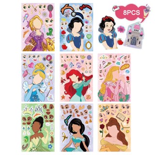 สติกเกอร์ ลายการ์ตูนอนิเมะ Fairy Tale Princess Diy สไตล์คลาสสิก สําหรับติดตกแต่ง 8 ชิ้น