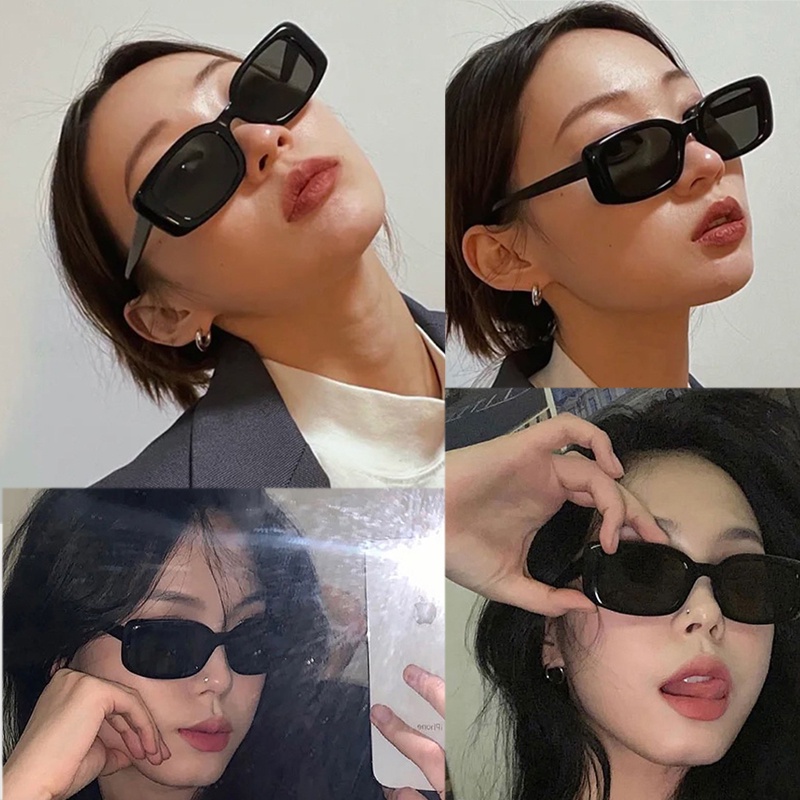 แว่นตากันแดด กรอบสี่เหลี่ยม สีขาว ขนาดเล็ก เหมาะกับใส่กลางแจ้ง แฟชั่นสําหรับผู้ชาย และผู้หญิง