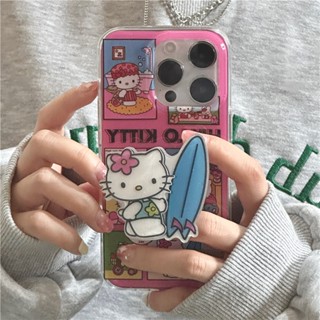 เคสโทรศัพท์มือถือ ซิลิโคน กันกระแทก ลายการ์ตูนคิตตี้ แมวน่ารัก สําหรับ Iphone 11 12 13 14 pro max 13ProMax 12 13pro 11 14pro