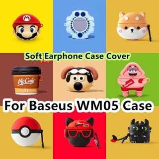 พร้อมส่ง! เคสหูฟัง แบบนิ่ม ลายการ์ตูนหมวกสีแดง สําหรับ Baseus WM05 Heifadou WM05