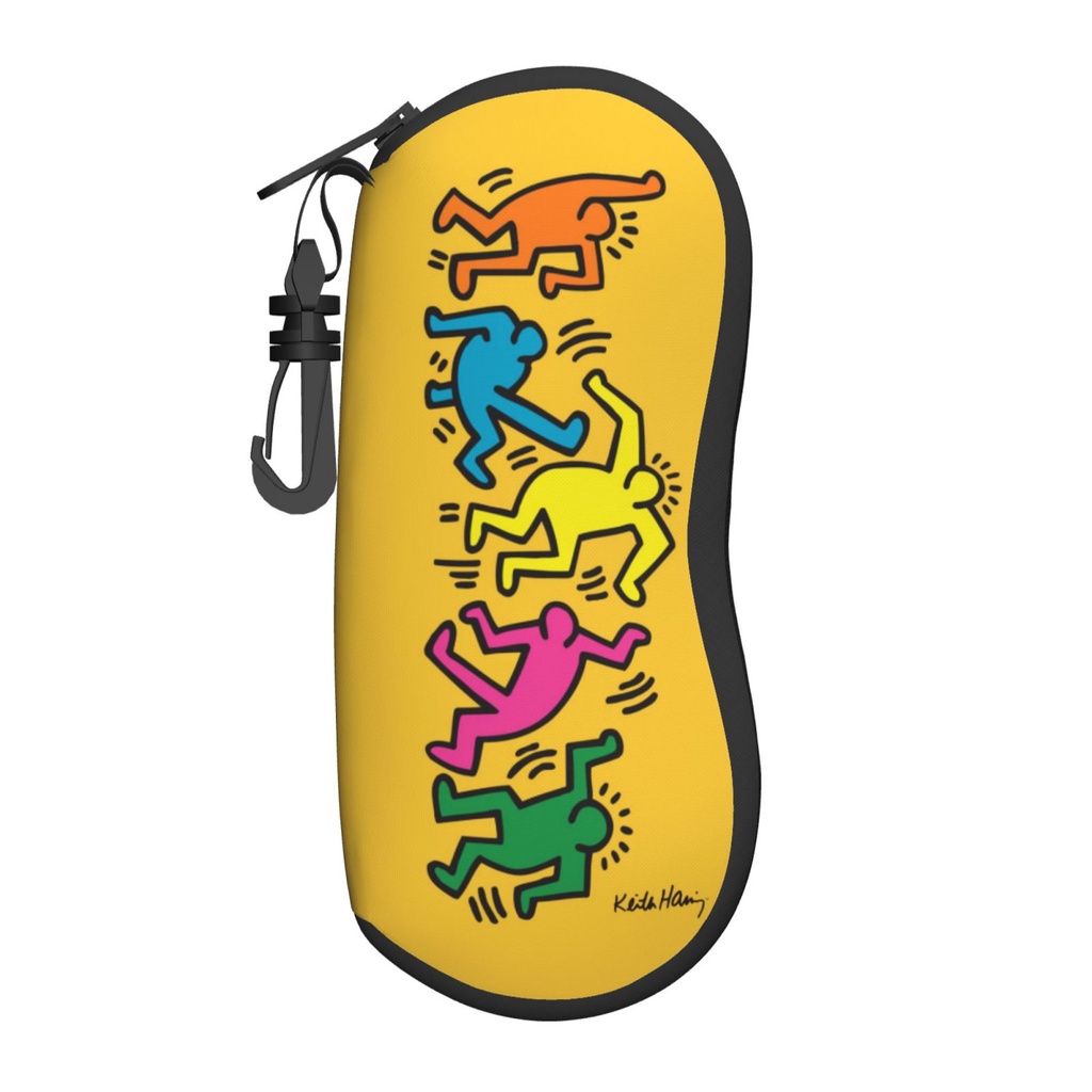 Keith Haring แว่นตากันแดด เคสนิ่ม เคสซิป แบบพกพา เบาพิเศษ กล่องแว่นตา
