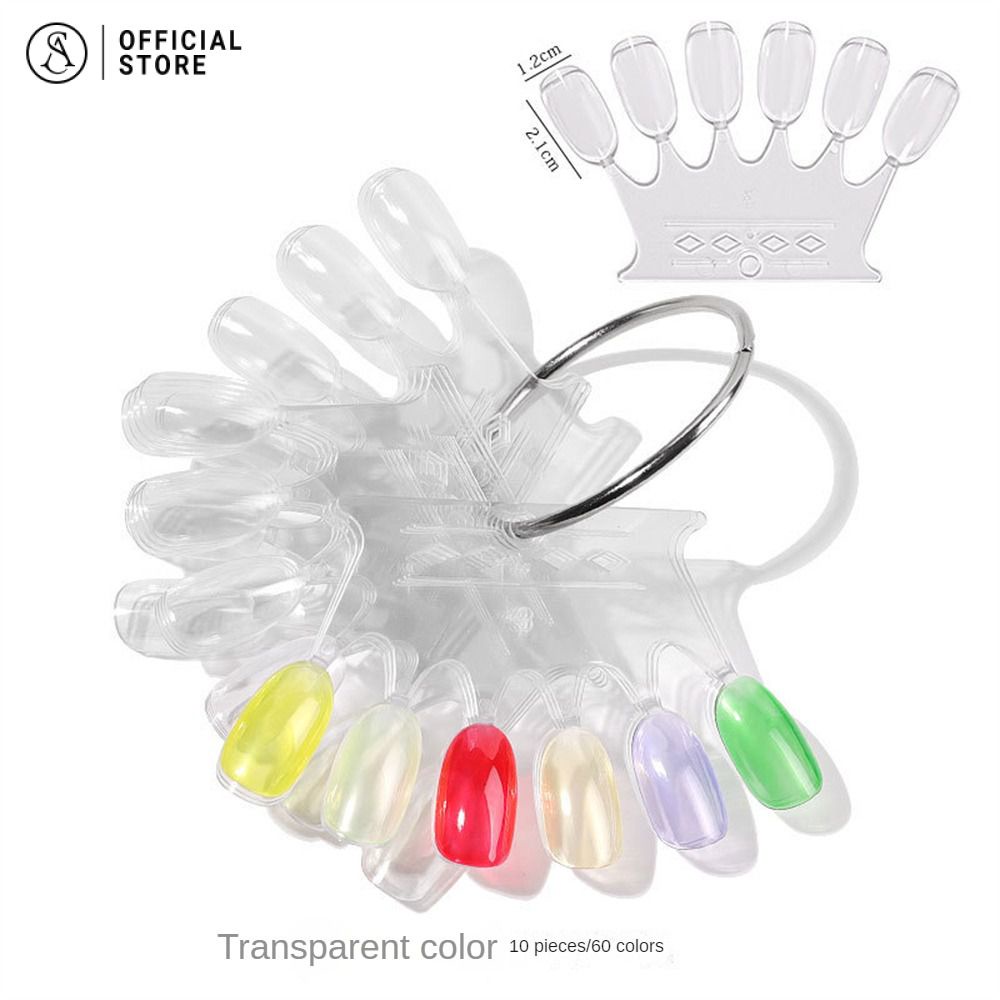แผ่นทาสีเล็บ ชาร์ตโชว์สีเล็บ ทรงพัด 60ชิ้น ชาร์ตสี