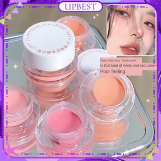 ♕Maffick Blush Cream Natural ประณีตสามมิติสีการพัฒนา Matte Pink Mousse Pigment Long Lasting Face แต่งหน้า6สี UPBEST