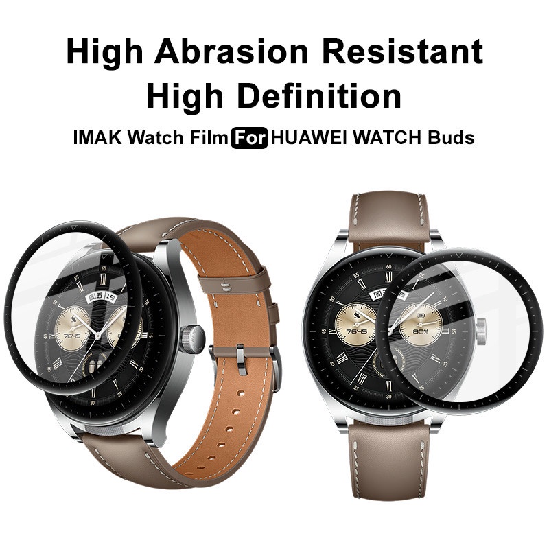 ฟิล์มโค้ง 3D 3 ชิ้น สําหรับ Huawei Watch Buds ตัวป้องกันหน้าจอ นิ่ม ป้องกัน ไม่ใช่กระจก ฝาครอบบน Huawei Smart Watch Buds อุปกรณ์เสริม