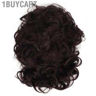 1buycart Men Short Wigs  Black Color Soft Texture Men Short Curly Wigs Real Look Firmly Wear Adjust Buckle  for Role Play