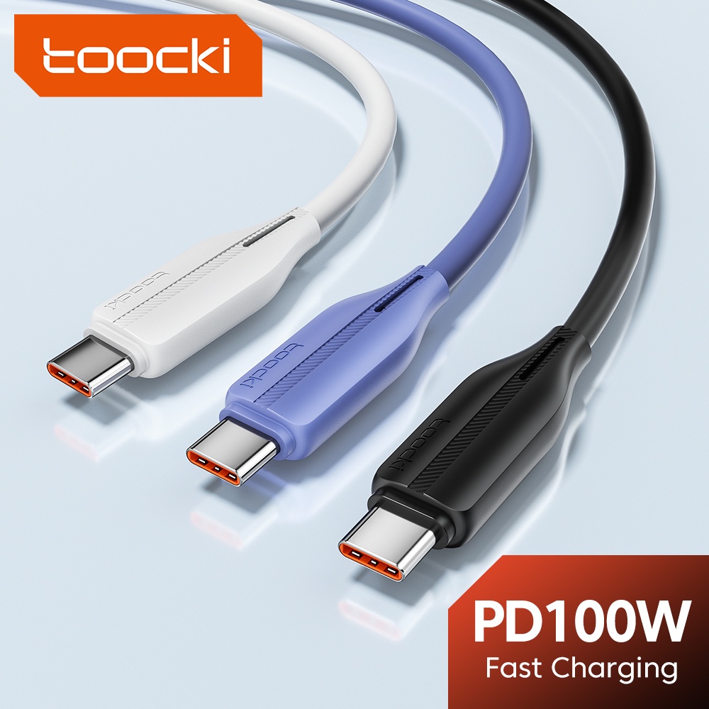 Toocki สายชาร์จ 100W Type C เป็น Type C ชาร์จเร็ว 6A USB Type C 2.4A USB-L