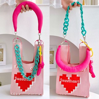 สายสะพายไหล่ สองสี สีแคนดี้ Diy อุปกรณ์เสริม สําหรับกระเป๋าเมสเซนเจอร์