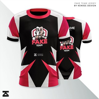 [พร้อมส่ง] เสื้อกีฬาแขนสั้น ลายทีม baju raya FAKE team Jersey BY KENSEE DESIGN Jersey kurta lelaki E-sports