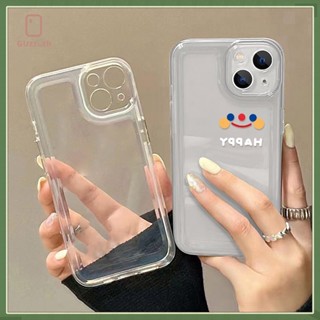เคสโทรศัพท์มือถือแบบนิ่ม TPU ใส กันกระแทก ลายหน้ายิ้ม เรียบง่าย สําหรับ เคสไอโฟน11 เคสไอโฟน 14 13 Pro Max 12 Pro Max 11 Pro Max 7 8plus Xr Xs