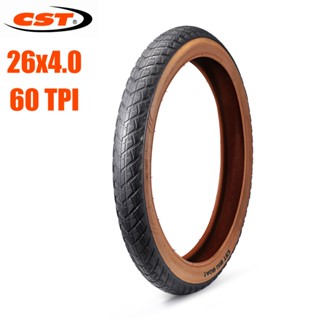 Cst 26x4.0 ยางจักรยาน 26x4 ยางจักรยานไขมัน ยางจักรยานไฟฟ้า ยางหิมะ 60TPI ขอบผิวสีน้ําตาล