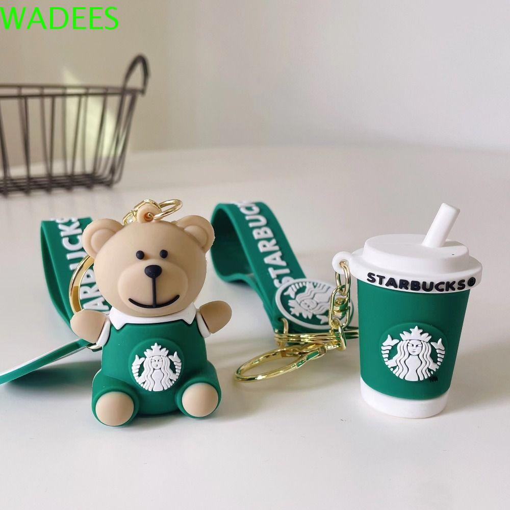 Wadees พวงกุญแจ จี้รูปการ์ตูน Starbucks ตลก สําหรับตกแต่งแก้วกาแฟ ชานม