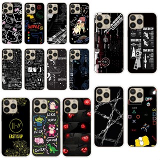 H1 Apple Iphone 14 pro max เคส TPU นิ่ม ซิลิโคน ป้องกัน เคสโทรศัพท์ สีดํา