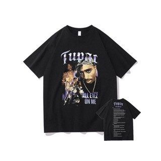 เสื้อยืด ลาย Tupac Shakur สไตล์วินเทจ ฮิปฮอป 2 ชิ้น