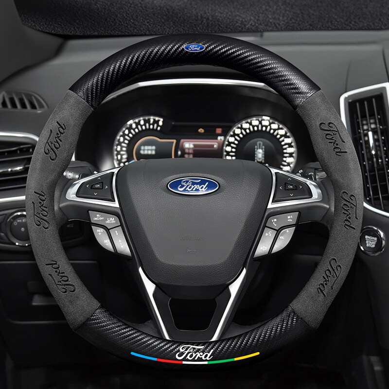 ปลอกหุ้มพวงมาลัยรถยนต์ หนังนิ่ม กันลื่น สําหรับ Ford Focus 2 3 Fiesta Mk7 Mondeo Mk4 Party Mk1 Mk2 Transit Fiesta Everest Ranger F150