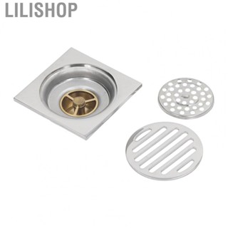 Lilishop Shower Floor Drain High Floor Drain Electroplating with Hair Filter for Balcony